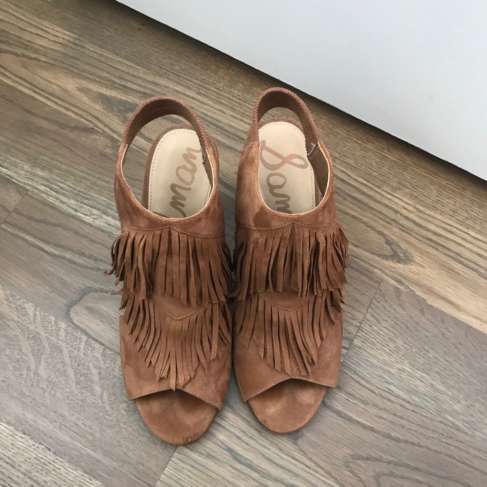 Sam Edelman Fringe Heels with ankle strap